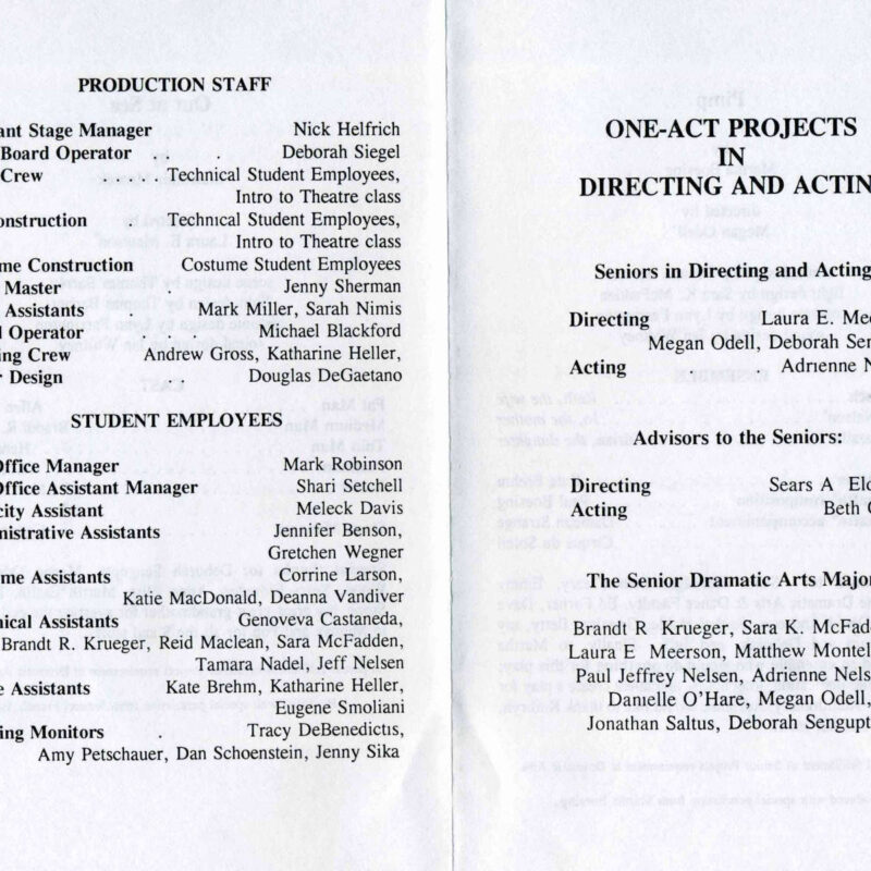 Seniors in Directing and Acting